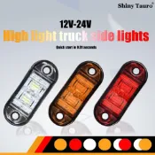 直銷9-30V側邊尾燈2LED食人魚皮卡貨車E4拖車邊燈信號轉向燈【動力世界】
