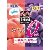 【DOKODEMO】ORIHIRO Purunto 蒟蒻果凍 零度 白桃 巨峰葡萄 12個入