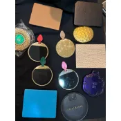 BVLGARI BV Bottega Veneta ANNA SUI安娜蘇迪奧寶格麗WHOO（后）金色金屬滾邊隨身鏡子