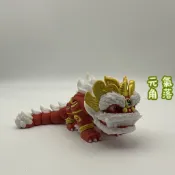 現款免運🔥3D列印玩具 解壓玩具 3d打印超萌舞獅醒獅玩具關節可動小獅子桌面國風擺件益智解壓車載 交換禮物 生日禮物