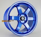 【員林小茵輪胎舘】類RAYS TE37RT輕量化鋁圈 17吋 4孔100 / 4孔114 8J ET33 炫藍車槽銑字