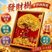 發財樹DIY相框材料包 金錢樹手工黏貼畫 開運擺件 生日禮物 開業送禮 招財裝飾 相框DIY 手作材料包 居家擺飾