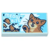 LEGO 樂高 湖水綠 “MEOW BiTS”和中型牛軋糖和棕褐色貓圖案 3069pb1341