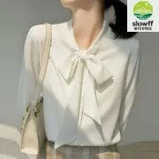 新竹好物社 【加絨保暖】緞面襯衫 女士襯衫 蝴蝶結襯衫 長袖襯衫 正裝襯衫 百搭上衣 秋冬加絨內裡 法式設計感 通勤約會必備