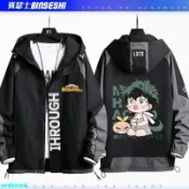 新款 我的英雄學院轟焦凍綠谷出久動漫周邊衣服男女情侶連帽夾克外套jl(ding945賓）