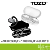 TOZO OpenBuds 氣傳導 無線藍牙耳機 自定義EQ 定向音頻 IPX6防水 高續航 ORIGX專業調音 綠風潮