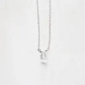 4月誕生石-白拓帕石/ White topaz/ホワイトトパーズ純銀鎖骨項鍊