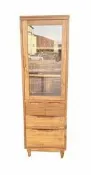 【永茂二手家具館】中古傢俱 家電*HM031AB*全新丹麥柚木高櫃*櫥櫃 高低櫃 矮櫃 收納櫃 酒櫃 書櫃