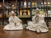 【啟秀齋】 早期 石灣陶 民族藝術薪傳獎得主 崔國雄 彩衣娛親 缺老萊子