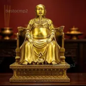 黃銅真武大帝祖師神像供奉擺件玄天上帝武當山祖師爺玄武銅工藝品運費詢問客服~