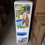 【季度爆款】INTEX-28272長方形管架水池 支架遊泳池 養魚池 家庭水池 釣魚池家庭遊泳池 戶外遊泳池