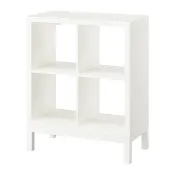 【IKEA 宜家家居】KALLAX 層架組合附底架, 白色/白色, 77x94 公分
