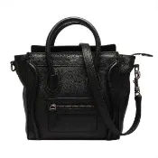 【CELINE】Shoulder Luggage系列小牛皮微笑冏臉手提/斜背包(黑)