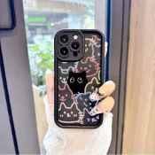 情侶ins線條貓 OPPO A6S A3X A5X A6X AX5 AX7 卡通 加厚 防摔 全包 手機殼