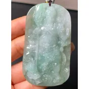 J2851(附證書）天然翡翠。關公關聖帝君武財神吊飾
