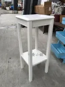 台中 ☆可愛小舖傢俱家飾精品館☆歐英式古典鄉村風全實原木白色雙層花台架花檯架櫃角落財位桌聚寶盆電話桌小邊几邊桌萬用桌