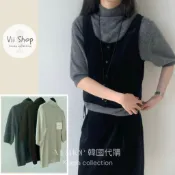 米白 現💛貨✨𝘃𝗶𝗶𝘀𝗵𝗼𝗽🌷正韓🇰🇷｜設計師品牌 浣熊毛30%高領五分袖毛衣｜韓國連線 韓國代購｜#251106