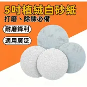 台灣出貨🔥 半價清倉 白砂纸 5吋砂紙 背絨圓盤砂 圓盤砂紙 黏扣式 自黏式 植絨砂紙圓砂紙 研磨 拋光除鏽白紗紙