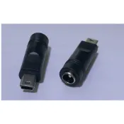 DC 5.5mm x 2.1mm 母頭 轉 Mini USB 公頭 轉接頭