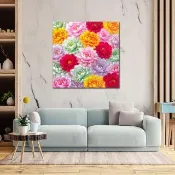 【御畫房】五行牡丹 國家一級畫師手繪油畫80×80cm(VF-168)