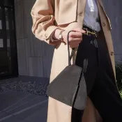 【VintageShop solo 日本直送中古包專賣店】LOEWE 羅威 經典黑色麂皮單肩手提包 vfx75i