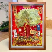 臺灣火爆免運網紅五角錢發財樹DIY相框桌面擺件手工金錢樹材料包生日結婚禮物