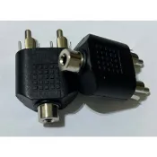 3.5mm(母)轉2AV(公) 一分二/1母轉2公 RCA AV端子轉接頭/蓮花頭/音源頭/音頻頭