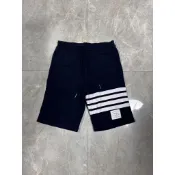 Thom Browne 藏青色4BAR 棉圈短褲