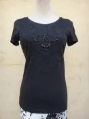 楹 ~ 正品 iROO 黑色 寶石 彈性棉質上衣 size: 40
