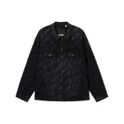(店+)【LEVIS】0016Y-0001 levi’s 寬鬆印花舒適翻領長袖牛仔外套 男款 黑色