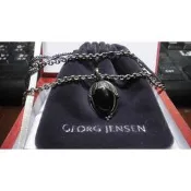 Georg Jensen 2010 喬治傑生 銀飾項鍊 黑瑪腦項鋉 二手喬治傑生 專櫃正品真品 54B 寄賣 k金回收