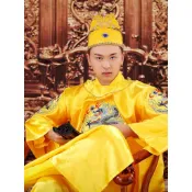 全網最低價明朝皇帝服裝龍袍男皇上古裝明制漢服刺繡黃袍皇后王爺演出服衣服