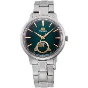 大高雄鐘錶城 Orient 東方錶 RA-KB0005E SUN & MOON系列 限量鋼帶日月相錶/綠 34.3mm｜樂天領券現折★全館特惠中★指定刷卡回饋10%