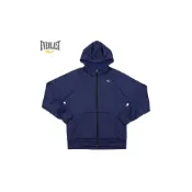 (店+)【EVERLAST】EVERLAST 外套 藍色 LOGO 連帽 刷毛 休閒外套 男 4051140480