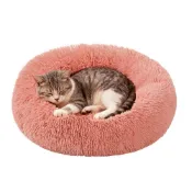 (店+)狗窩貓窩寵物窩圓形長毛絨冬季深度睡眠保暖貓狗寵物墊子