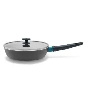 【ZWILLING 德國雙人】NOW PLUS CERAMIC 鈦陶瓷不沾鍋深煎鍋28cm-藍莓色(德國雙人牌集團官方直營)