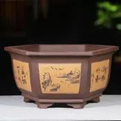 (店+)紫砂花盆 超大花盆 大口徑花盆 六方花盆 盆栽景盆 果樹盆 種菜盆 大型植物種植盆 古風花盆 復古花盆