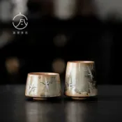 🚀臺灣出貨🚀 「Jim」熱銷  柴燒 瑞鶴呈祥仙鶴茶杯 窯變 復古 品茗杯 個人 主人杯 聞香杯