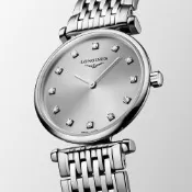 LONGINES 浪琴 嘉嵐系列 超薄鑽石石英女錶 開學換新季 送禮推薦-灰/24mm L4.209.4.70.6