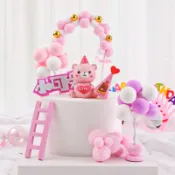 【C♥L】烘焙蛋糕裝飾  LOVE愛心小熊  氣球拱門 兒童生日裝扮