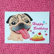 Happy Birthday 生日快樂 巴哥明信片-06