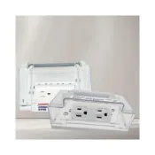 (店+)台灣製造   樹榮電工 免掀式防滴雙插座 透明 防滴蓋板 開關蓋板 開關插座 防水蓋板 防雨蓋板 免掀式 附接地