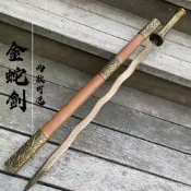 【No.8】金蛇劍 碧血劍 高錳鋼 漢劍 長劍 環首劍 唐劍 硬劍 秦劍 越王劍 古劍 一體鍛打龍泉劍 收藏送禮 未開刃