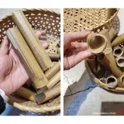 【篁城竹藝】〔竹管/蒸籠用排氣竹管〕/蒸筒/粿氣/通氣竹管/.台灣製.蒸年糕.蘿蔔糕排氣用竹節.台灣竹台灣製