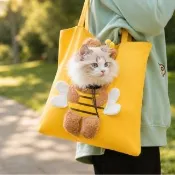 【May Shop】超萌寵物外出帆布包｜可折疊收納 防脫設計 貓咪狗狗外出包