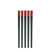 (店+)【PERFECT 理想】黑金鋼筷筷子24cm五雙紅鑽餐具 Leidea 樂德兒 出遊必備、開學
