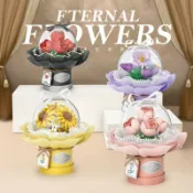 喜挖2店 LOZ向日葵玫瑰花積木花束燈光波波球拼裝抱抱桶情人節禮物