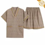 huangjinlang 【特大碼加肥】汗蒸服 浴衣 桑拿服 養生服 洗澡袍 休閒服 居家服 透氣吸汗 寬鬆舒適 大尺碼專用 男女皆可穿
