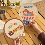【免運】精選客製化摺疊扇可摺疊飛盤扇定製卡通反光板扇子定做廣告宣傳應援團扇便攜圓形扇