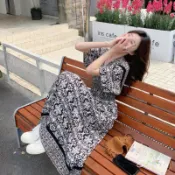泰國訂做元寶長洋【03212】春夏新款民族風波西米亞出國渡假泰國海邊出遊V領收腰連身洋裝 洋裝 Sandy33